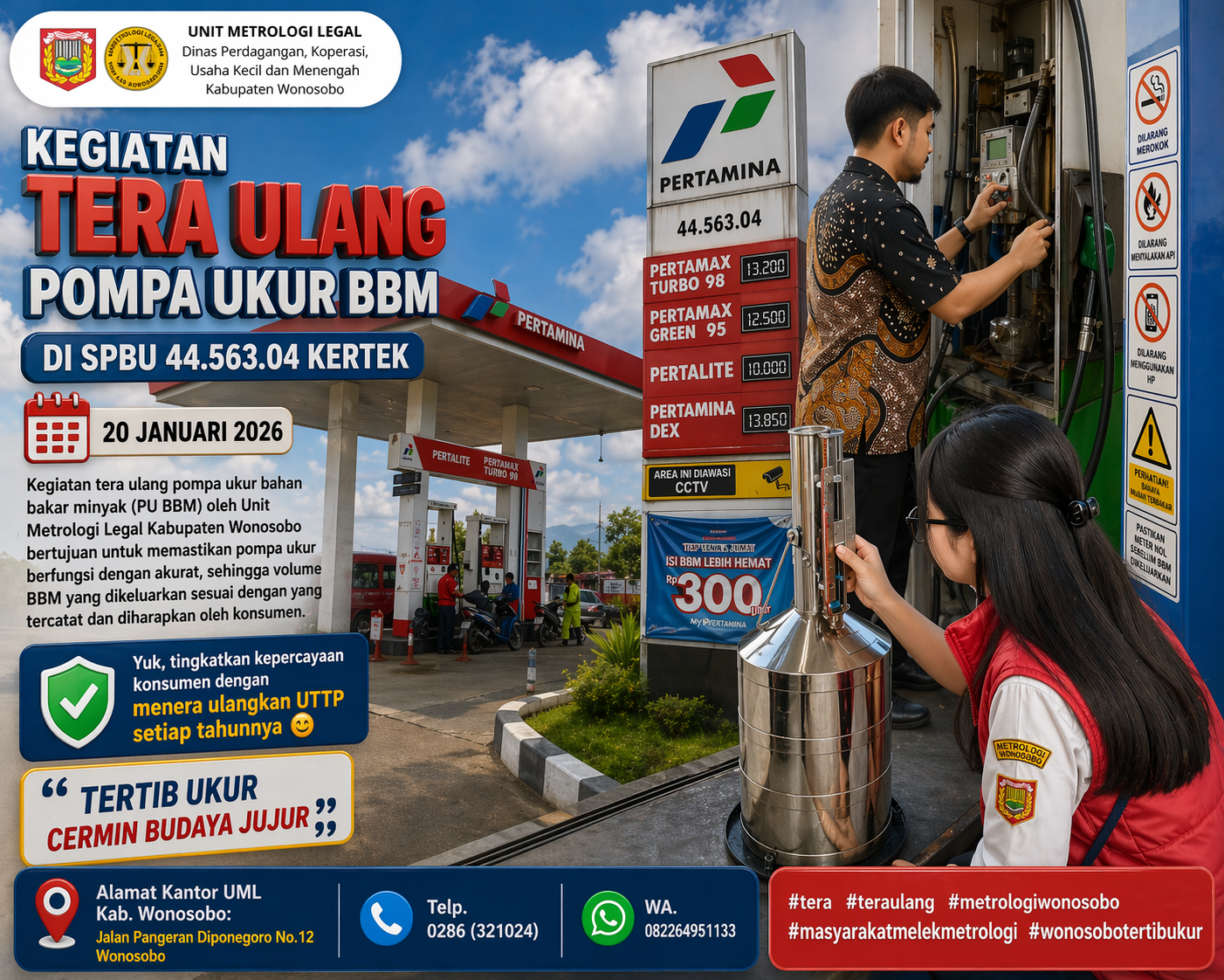 Ukur BBM di SPBU Kertek